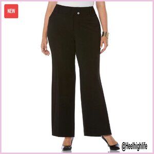 Plus Size Gabardine Bootcut Dress Pants Curvy Fit Stretch